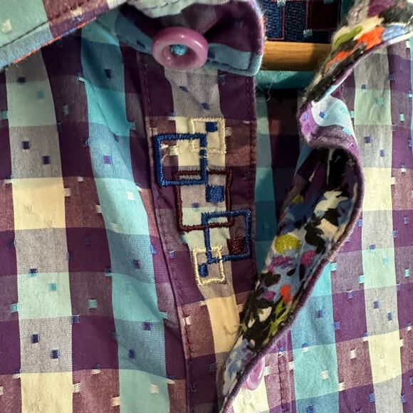 Robert Graham Classic Fit Plaid Short Sleeve Button Up Shirt M - Picture 2 of 11